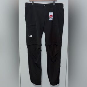 Helly Hansen Men’s XL Convertible Pant Active Black Hiking Outdoor Zip Off Camp